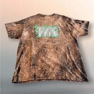 Black Acid Washed Dyed Graphic Tee Spooky Shirt - SZ XL - tye dye tees